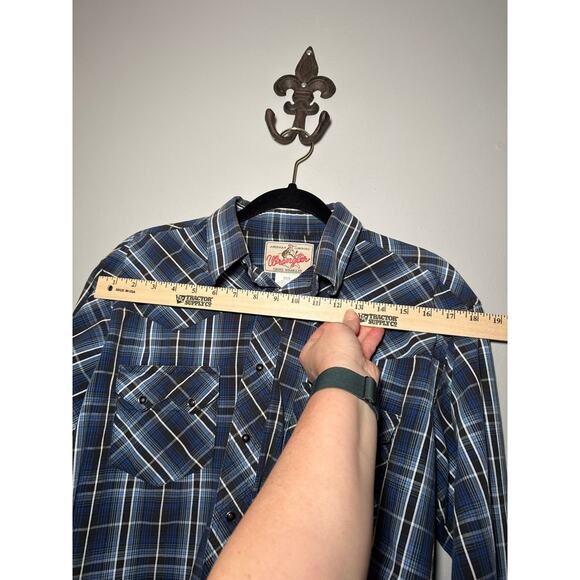 Men's Wrangler Long Sleeve Western Shirt with Pearl Snaps Medium - Picture 11 of 12